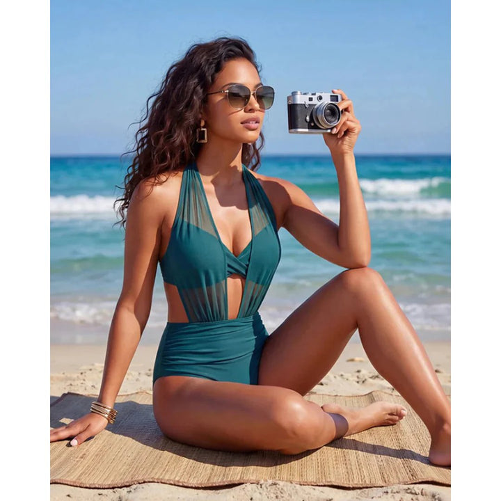 Tove™ – Halter V-hals Kuttet Ettstykk Badeantrekk