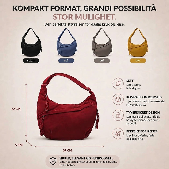 Sara™ – Justerbar Crossbody Sling Bag med Tyverisikkerhet