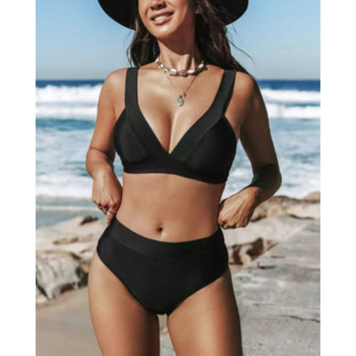 Klara™ – Høy midje V-hals bikinitopp sett