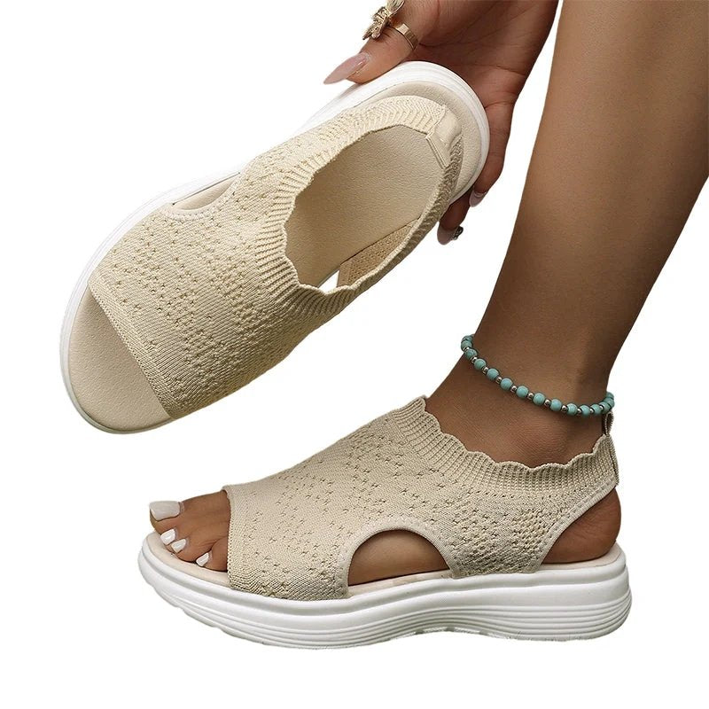 OrthoLite™ – Pustende Strikket Plattform Komfort Sandaler