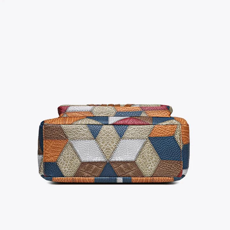 Cecilie™ – Lappeteppe Geometrisk Håndveske med Stilige Detaljer