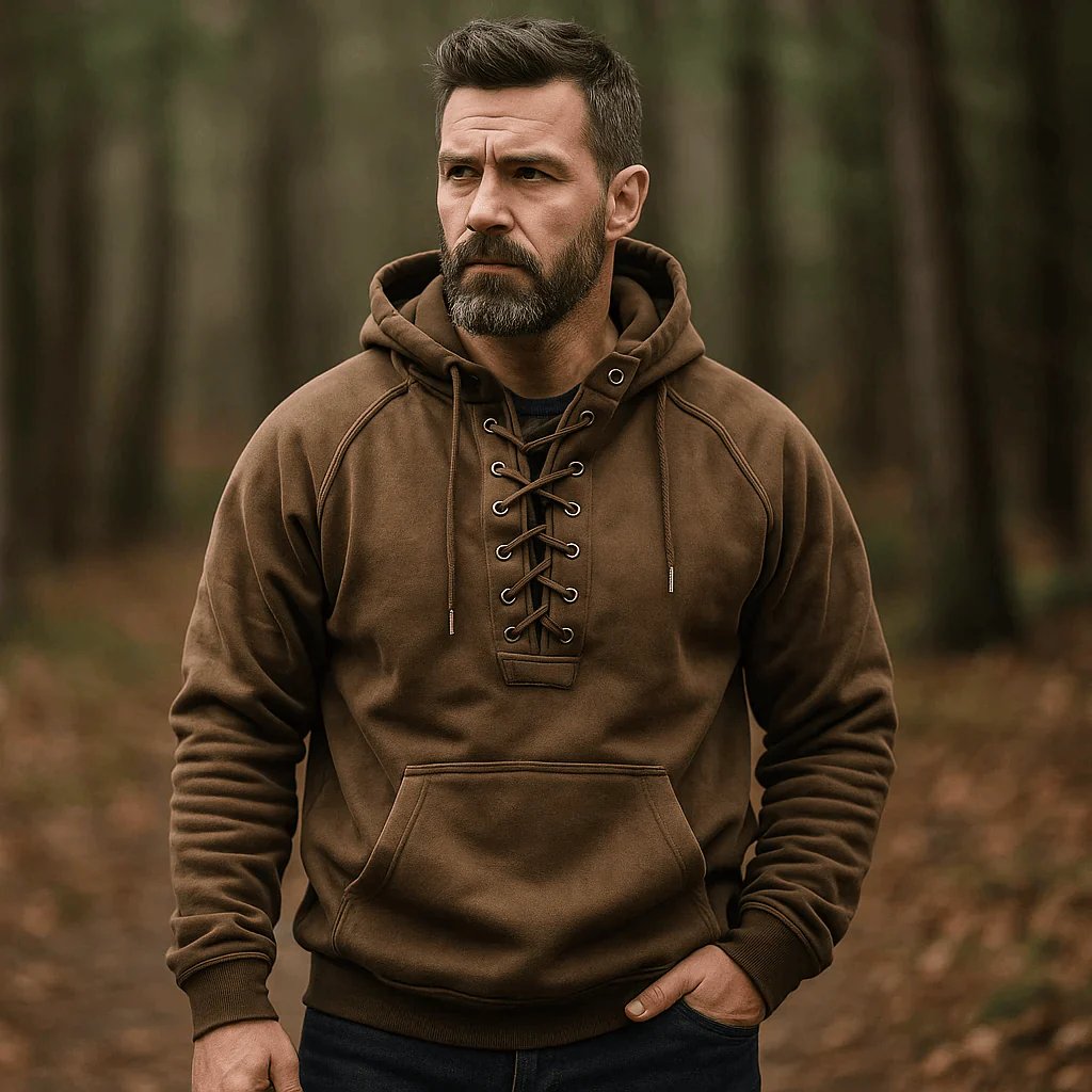 Aksel™ – Snøring Hettefleece Pullover Hoodie