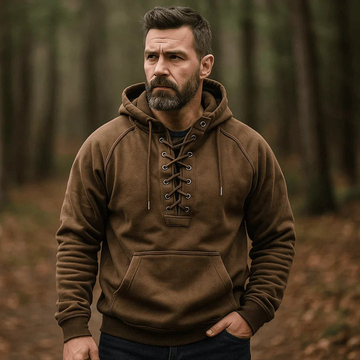 Aksel™ – Snøring Hettefleece Pullover Hoodie