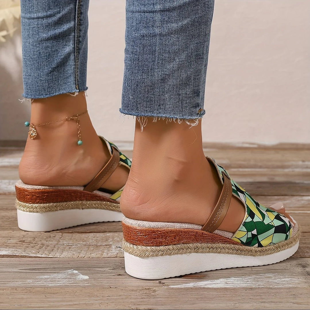 Elena™ – Boho Trykte Plattform Sandlettinger