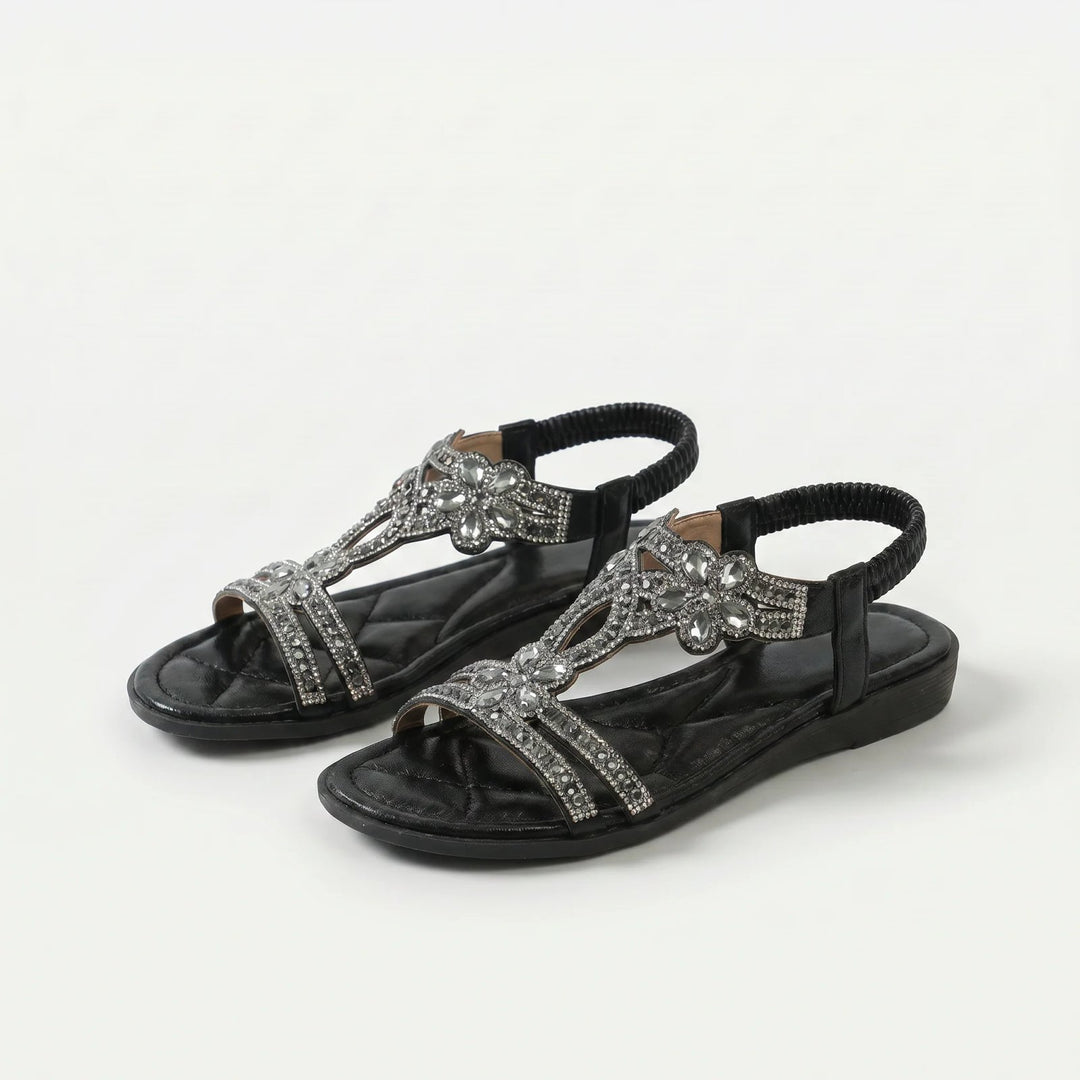 Synne™ – Rhinestone dekorert ortopedisk flate sandaler