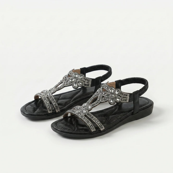 Synne™ – Rhinestone dekorert ortopedisk flate sandaler