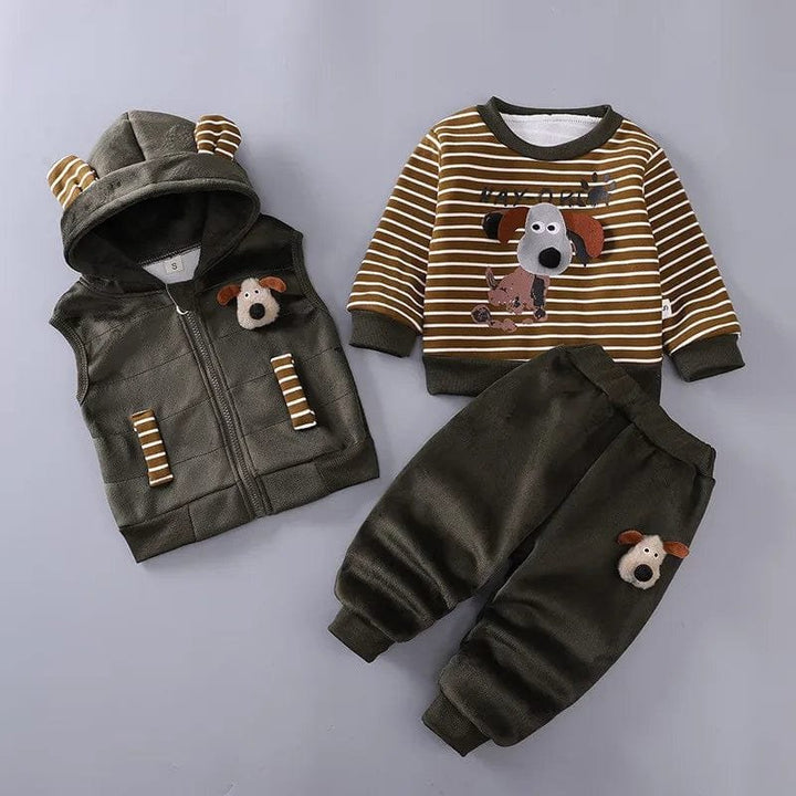 TinyTeddy™ – Koselig Bjørn Hettevest 3-delt Sett
