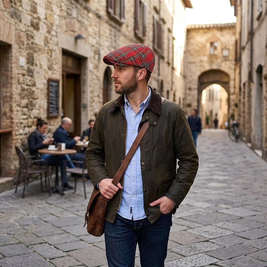 Einar™ – Skotsk Tartan Strukturert Flat Cap