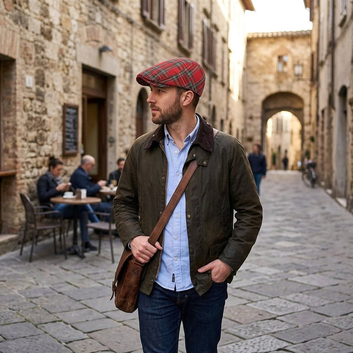 Einar™ – Skotsk Tartan Strukturert Flat Cap