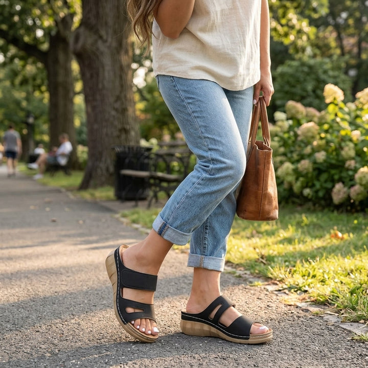 Magda™ – Ergonomiske sandaler med dobbeltrem og plattform