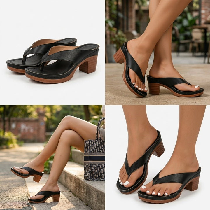 Heidi™ – Plattformsandal med blokkheel og tanga