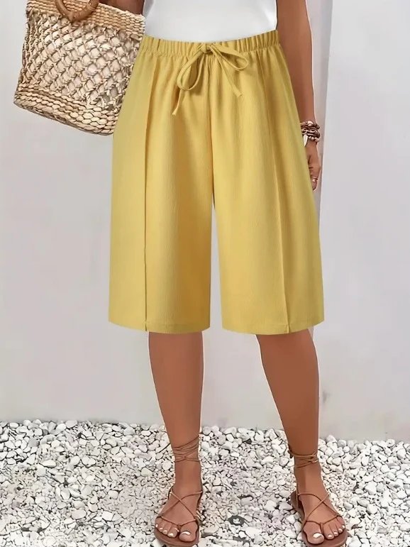 Astrid™ – | Drawstring Vide Bermuda Shorts
