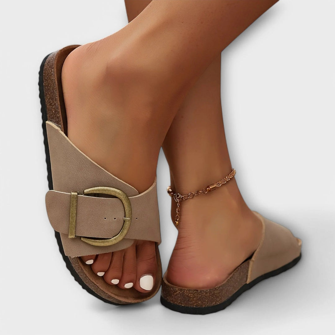 Erika™ – Ortopediske Buckle Strap Sandaler med Korksåle