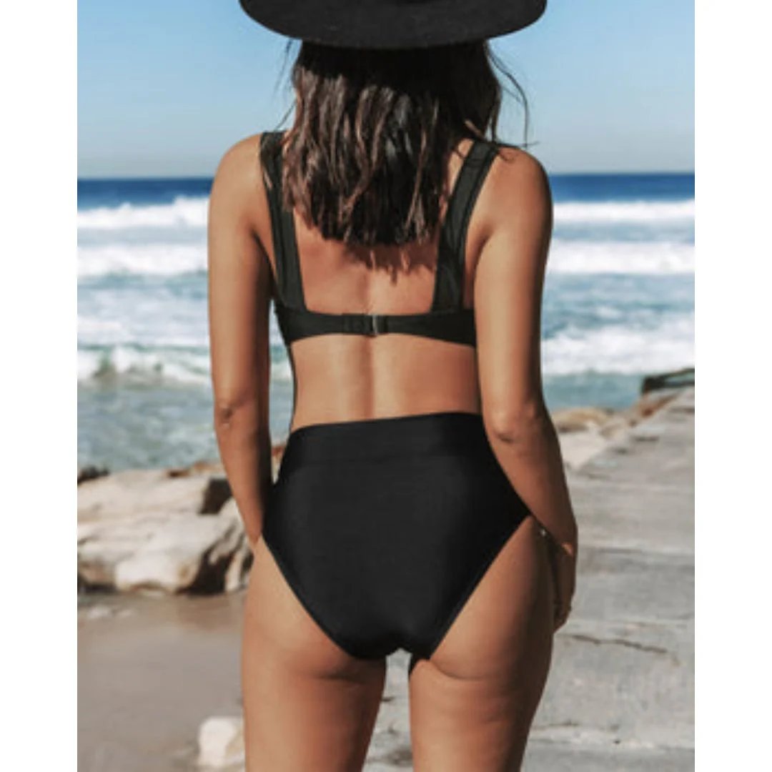 Klara™ – Høy midje V-hals bikinitopp sett