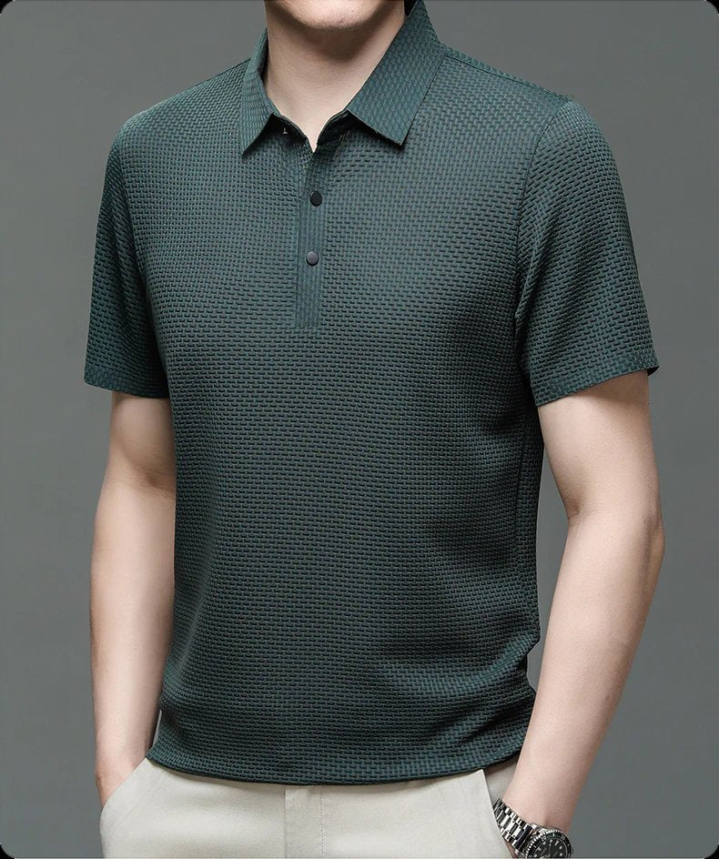 Theo™ – Pustende Mesh Teksturert Polo Skjorte