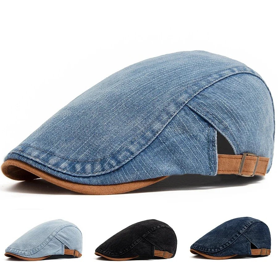 Kåre™ – Premium Denim Flat Cap - Tidløs stil & Daglig komfort