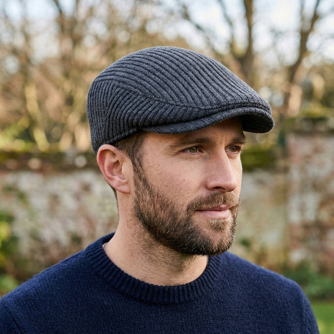 Knut™ – Ribbete Strikket Justerbar Spenne Flat Caps