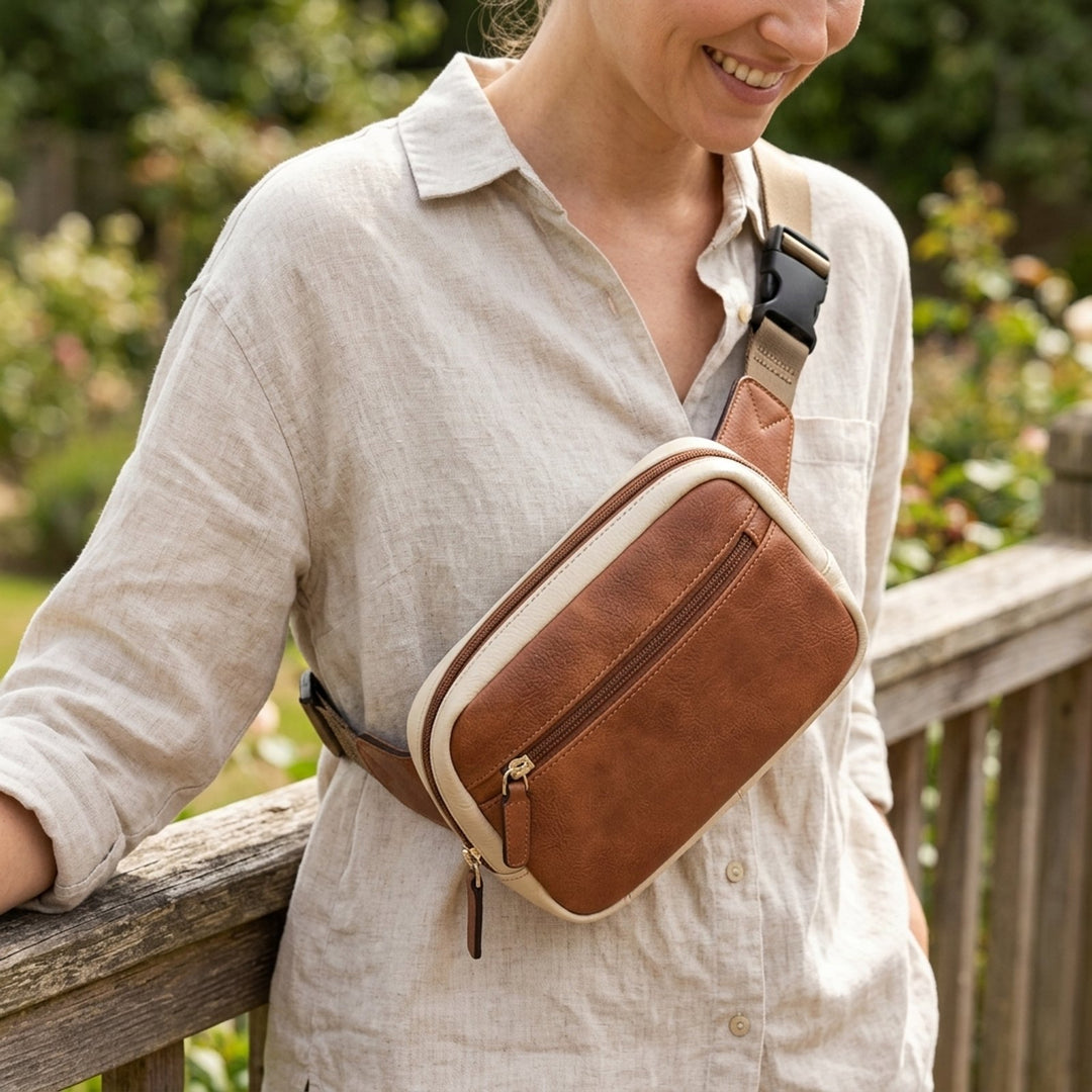 Sofia™ – Justerbart Belte Multi Pocket Crossbody Veske