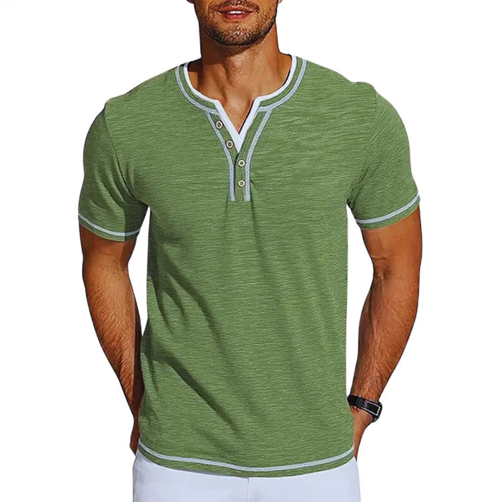 Adrian™ – Henley Kortermet Uformell T-skjorte