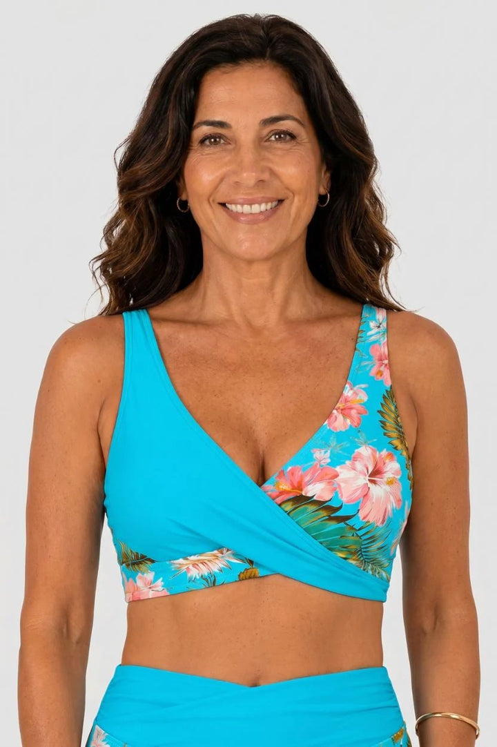 Melissa™ – Blomstrete Høy midje Wrap Bikini-sett