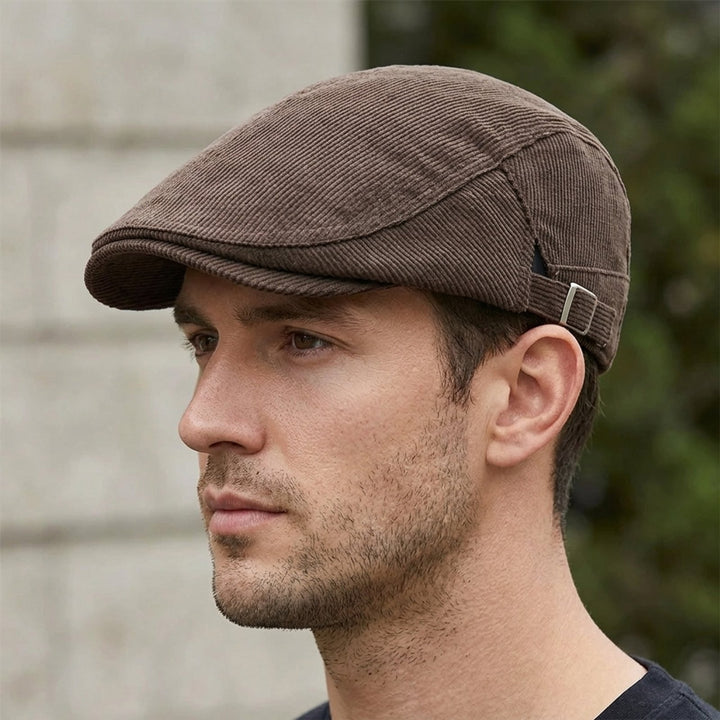 Fredrik™ – Ribbete Justerbar Vintage Flat Cap