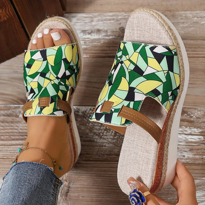 Elena™ – Boho Trykte Plattform Sandlettinger