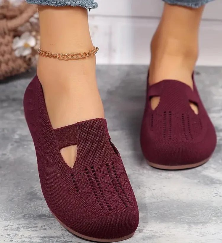 Kerstin™ – Pustende Mesh Cutout Slip-On Flats