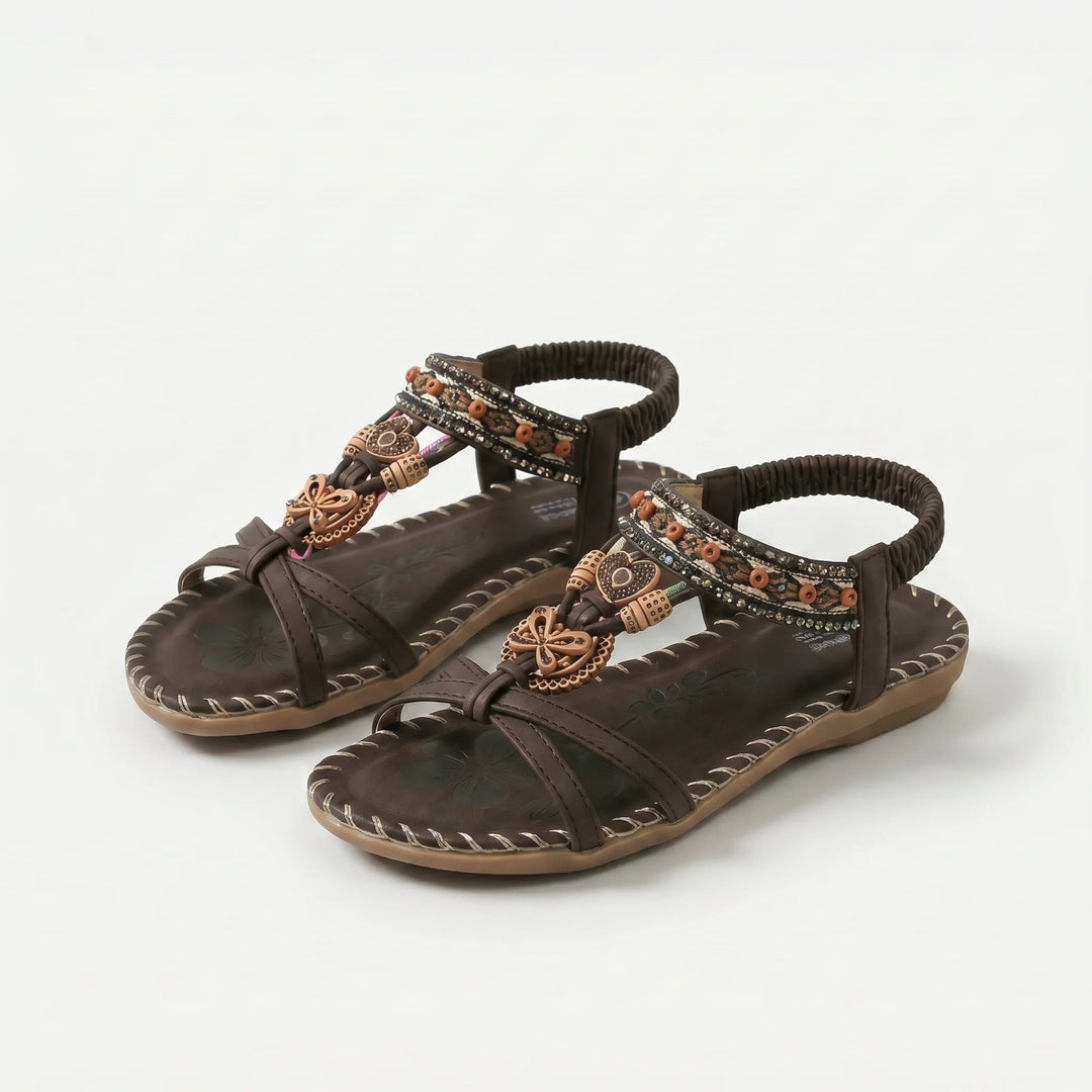Kathrine™ – Perlebesatte Ankelrem Ortopediske Flate Sandaler