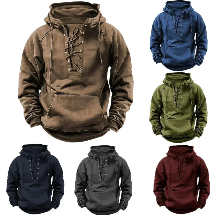 Aksel™ – Snøring Hettefleece Pullover Hoodie