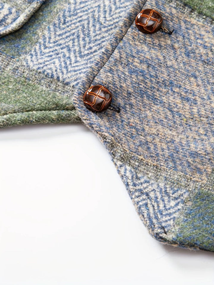 Andreas™ – Småknapp-Front Lappeteppe Quiltet Vest