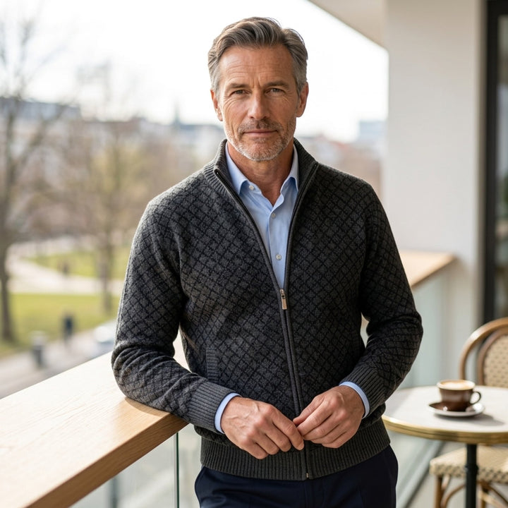 Tobias™ – Glidelås Høyhals Strikkegenser
