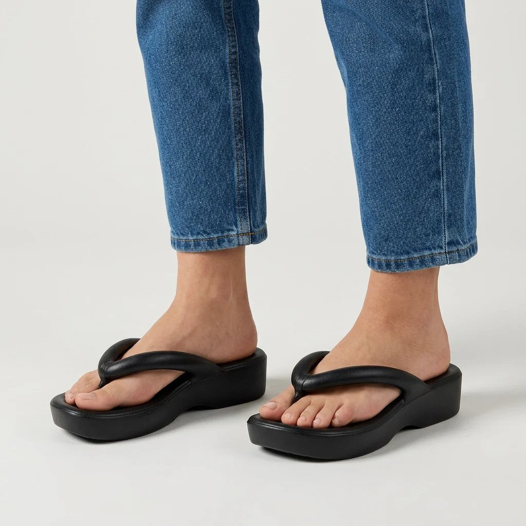 Aurelia™ – Polstrede Plattform Tanga Sandaler