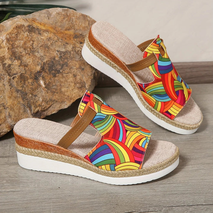 Elena™ – Boho Trykte Plattform Sandlettinger