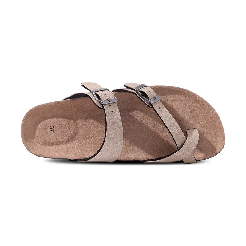Charlotte™ – Justerbare Spenne Tå-slynge Kork Sandaler