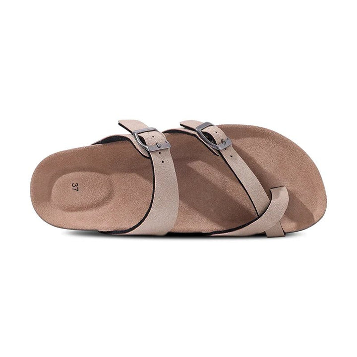 Charlotte™ – Justerbare Spenne Tå-slynge Kork Sandaler