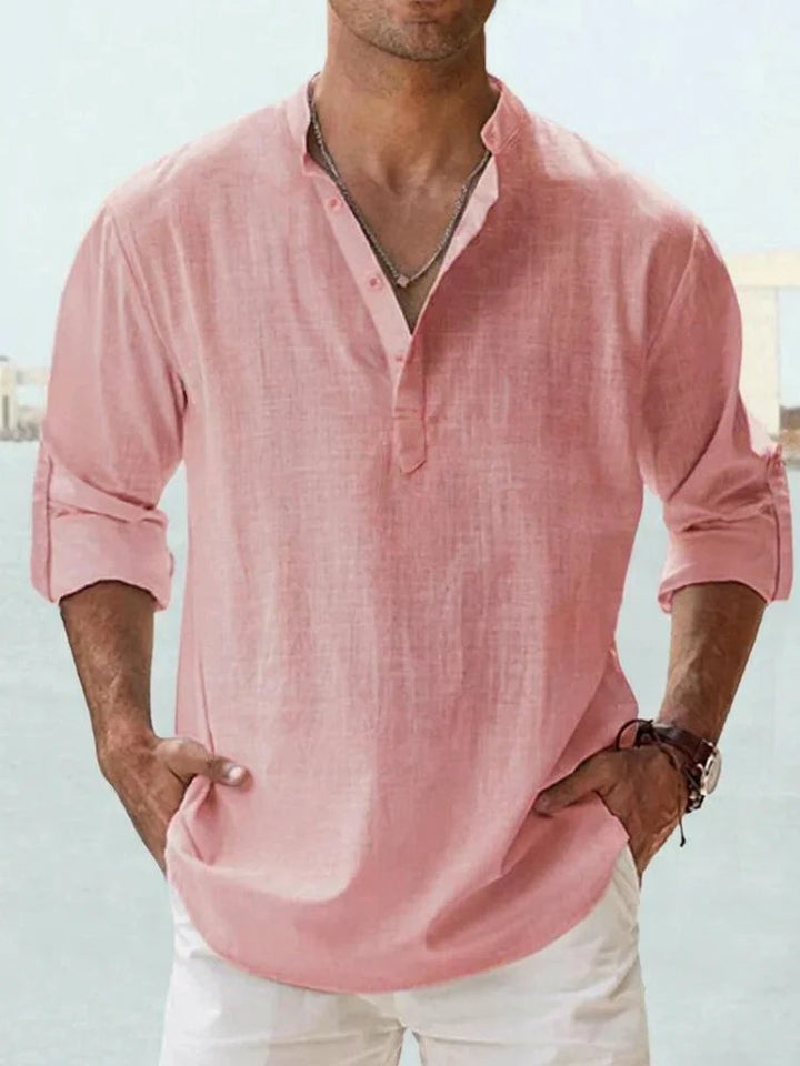 Victor™ – Henley Neck Pustende Langermet Skjorte