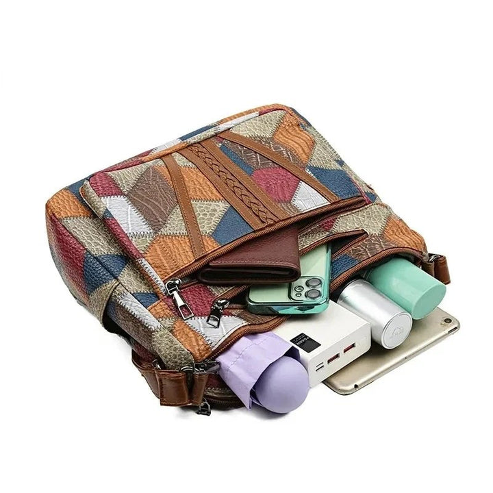 Annika™ – Geometrisk Patchwork Crossbody Skulderveske