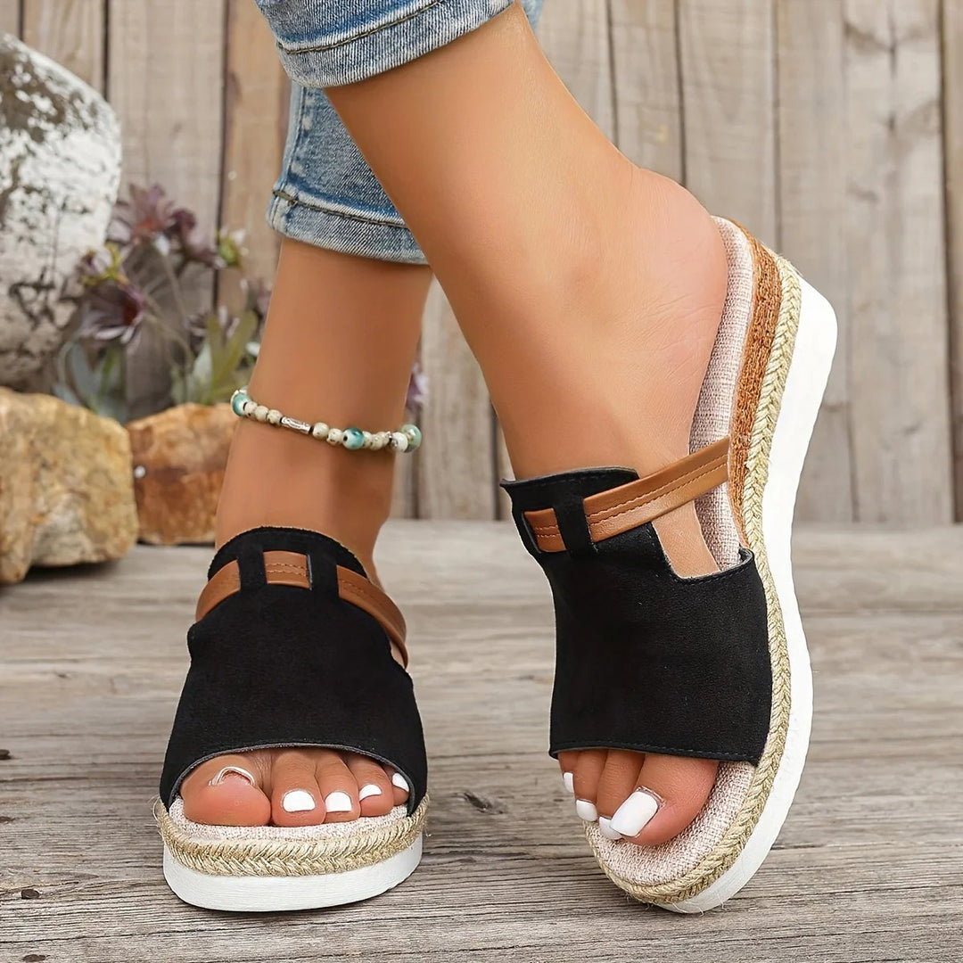Elena™ – Boho Trykte Plattform Sandlettinger