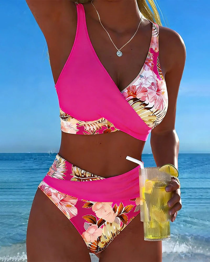 Olea™ – Trådløs Tankini-sett med Blomstertrykk