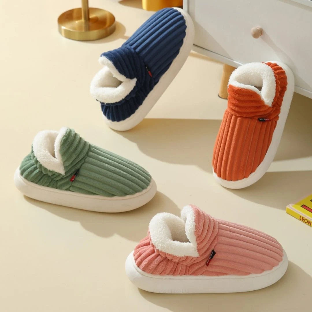 Plushies™ – Plysjforede Ribbede Vintertøfler