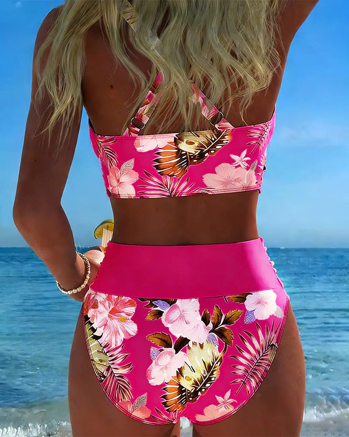 Olea™ – Trådløs Tankini-sett med Blomstertrykk