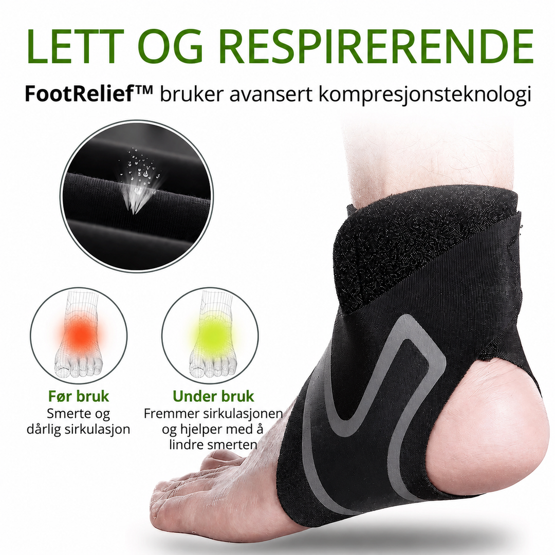FootRelief™ – Justerbart Kompresjonsankelstøttebandasje