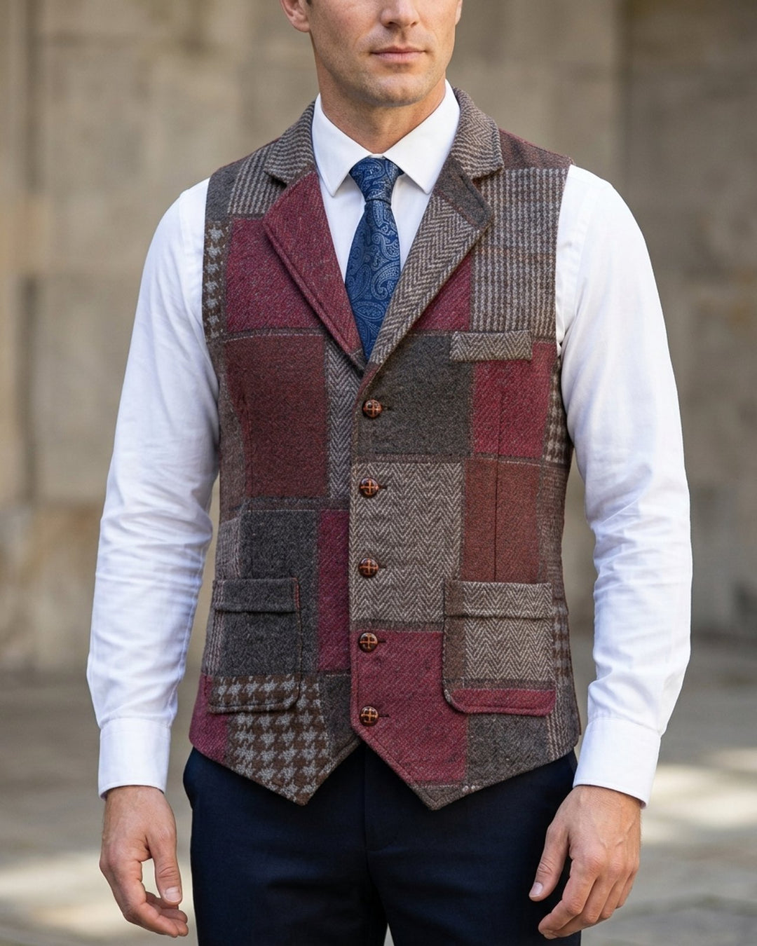 Finn™ – Patchwork Herringbone Tilpasset Vest