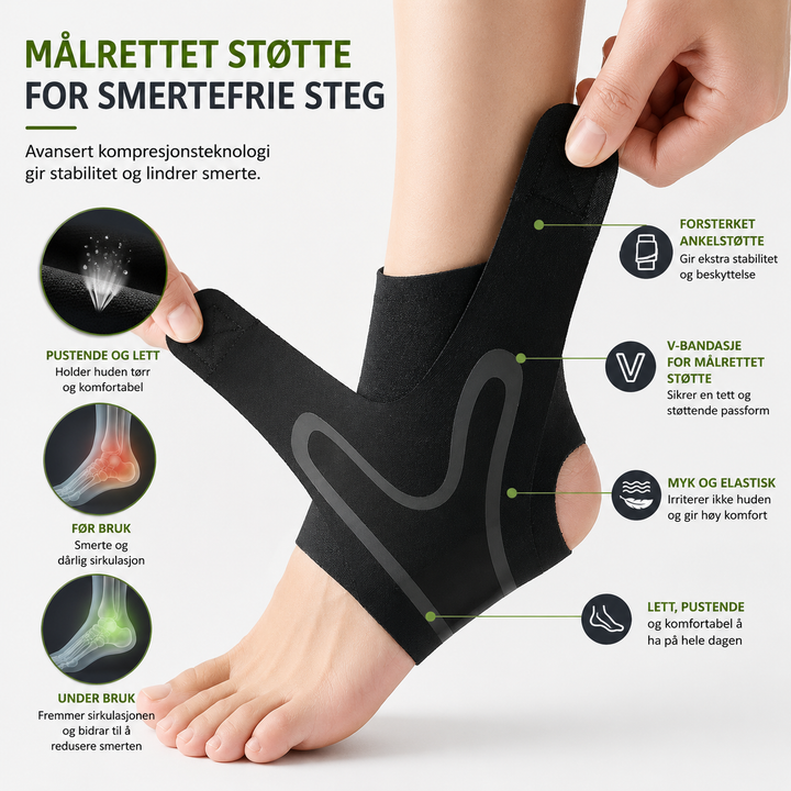 FootRelief™ – Justerbart Kompresjonsankelstøttebandasje