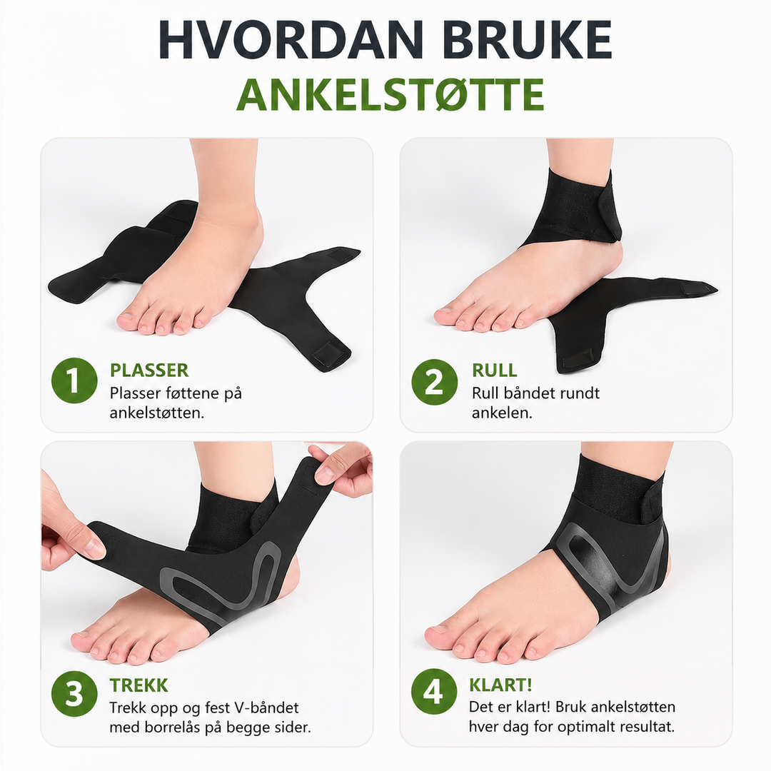 FootRelief™ – Justerbart Kompresjonsankelstøttebandasje