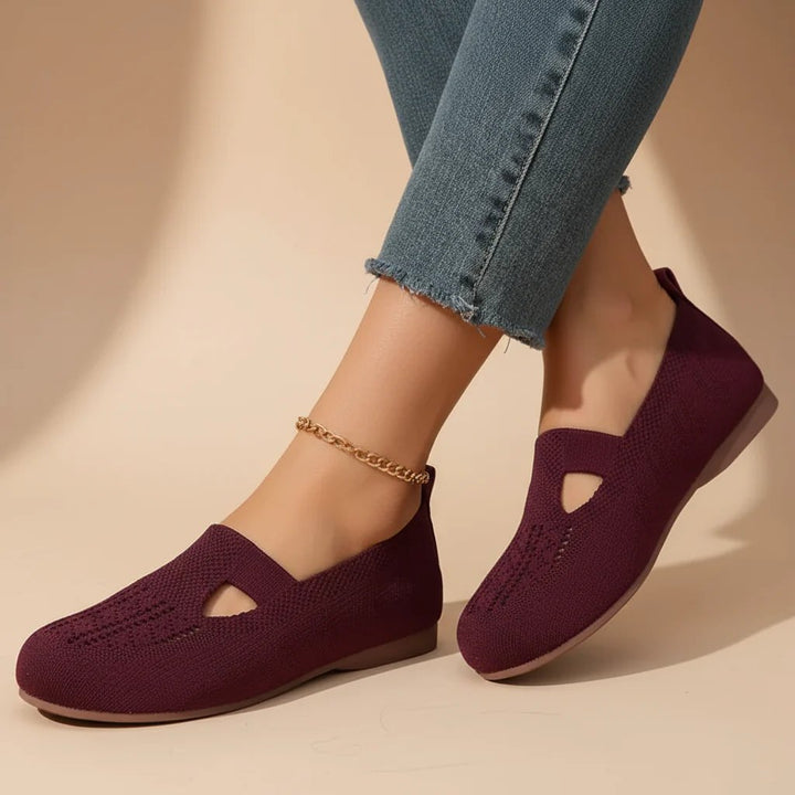 Kerstin™ – Pustende Mesh Cutout Slip-On Flats