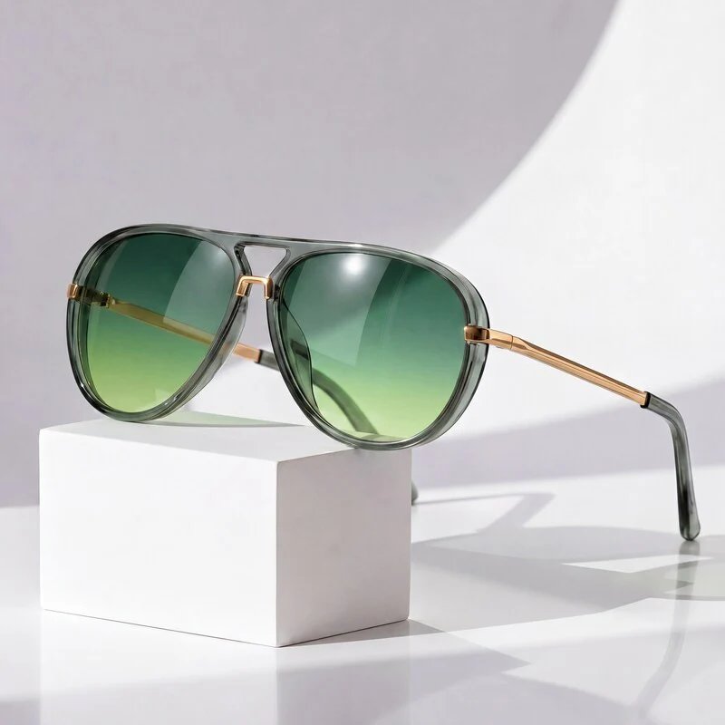 Mari™ – Retro Dobbel-Bro Aviator Solbriller