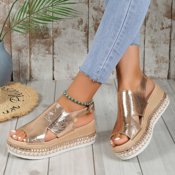 Mona™ – Spenne Stroppe Plattform Wedge Sandaler