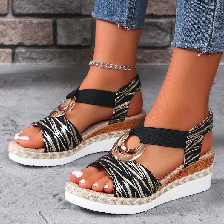 Runa™ – Metallisk Ring Kile Espadrille Sandaler