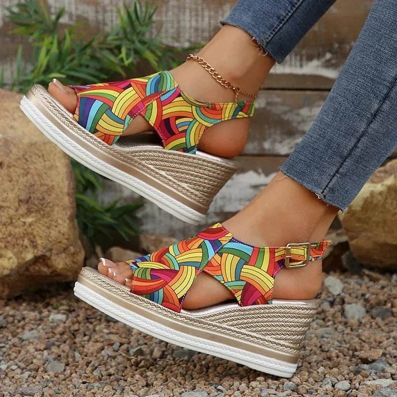 Wendy™ – Spenne Stropp Plattform Wedge Sandaler